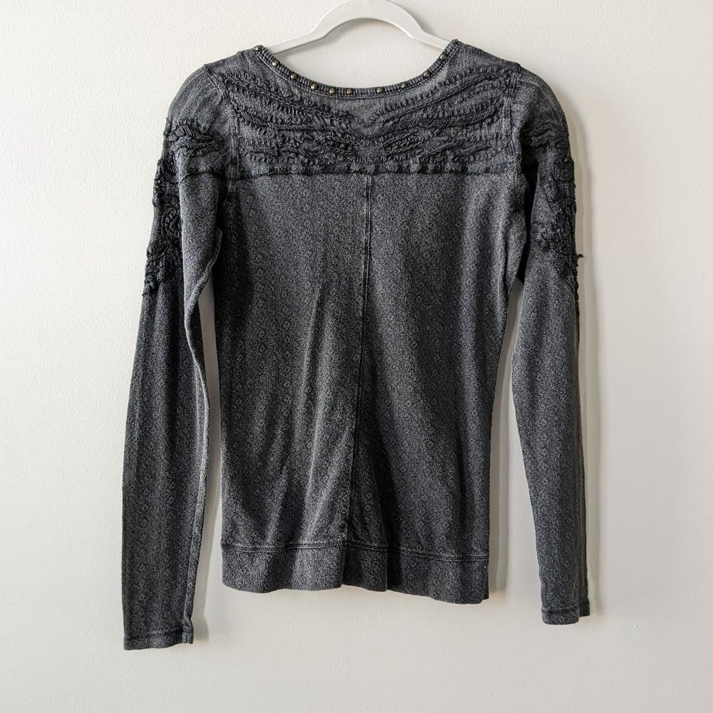 Vintage Free People Embroidered Long Sleeve Tee - Picture 2 of 7